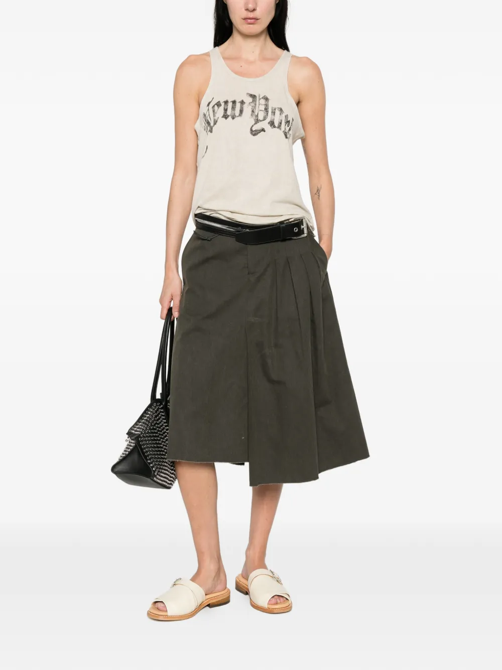  R13 New York Printed Tank Top - Neutrals 