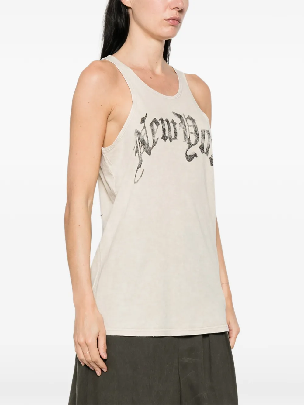  R13 New York Printed Tank Top - Neutrals 