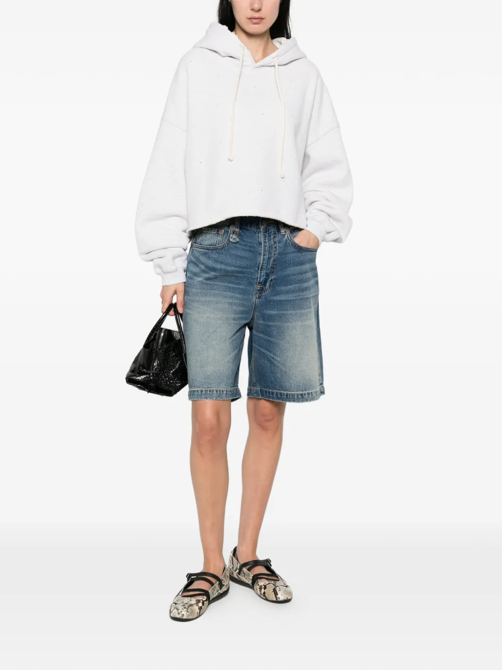 R13 Denim shorts met zakken Blauw