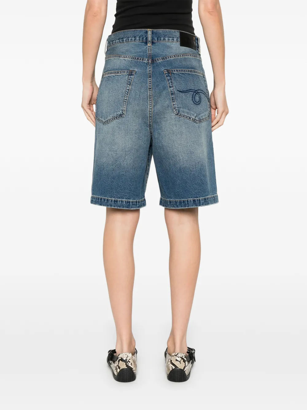 R13 Denim shorts met zakken Blauw