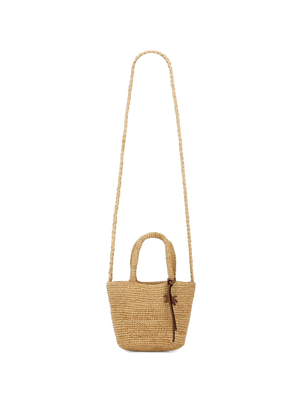 Manebi mini raffia tote bag - Toni neutri