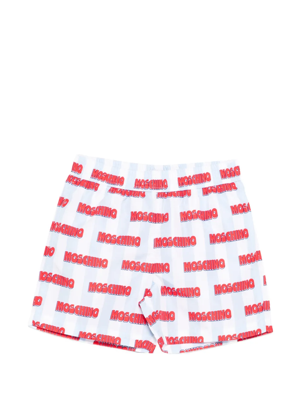 Moschino Kids striped logo swim shorts - Bianco