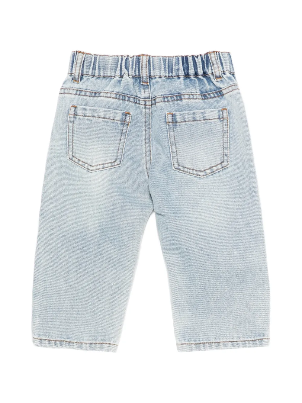 Moschino Kids Jeans met teddybeerapplicatie Blauw