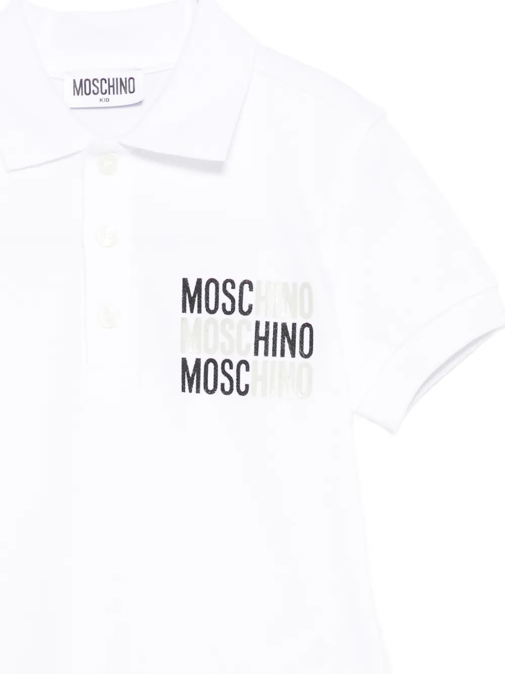 Moschino Kids Poloshirt met logo Wit