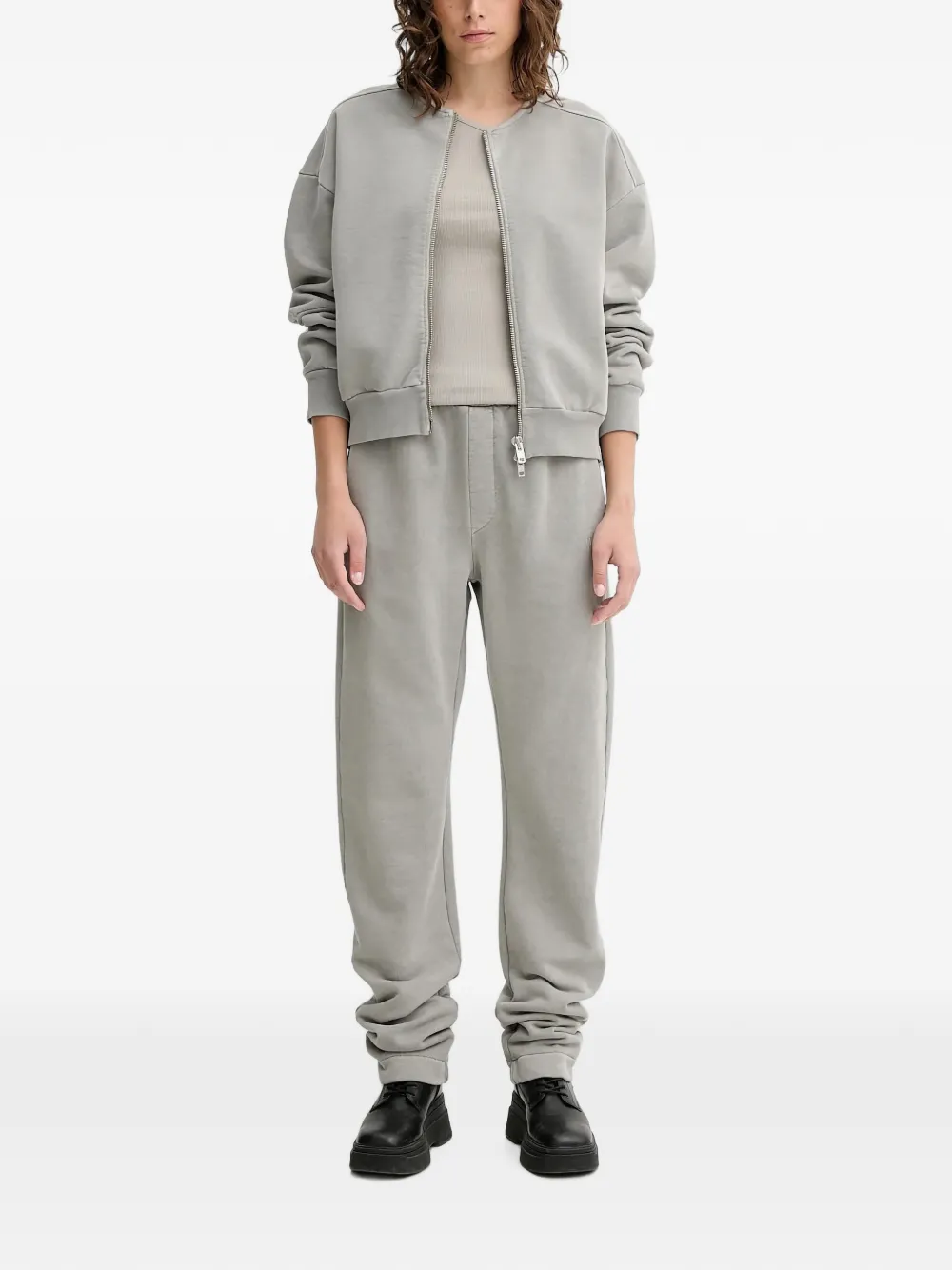 Won Hundred Ami asymmetrische geribbelde top Grijs