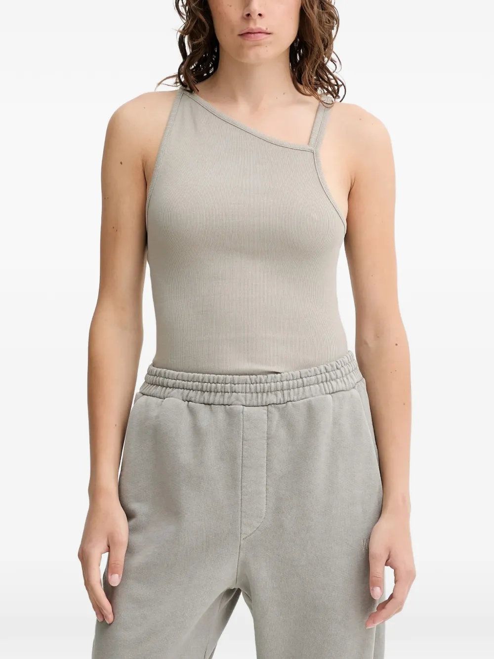 Won Hundred Ami Asymmetric Ribbed Top In Neutral