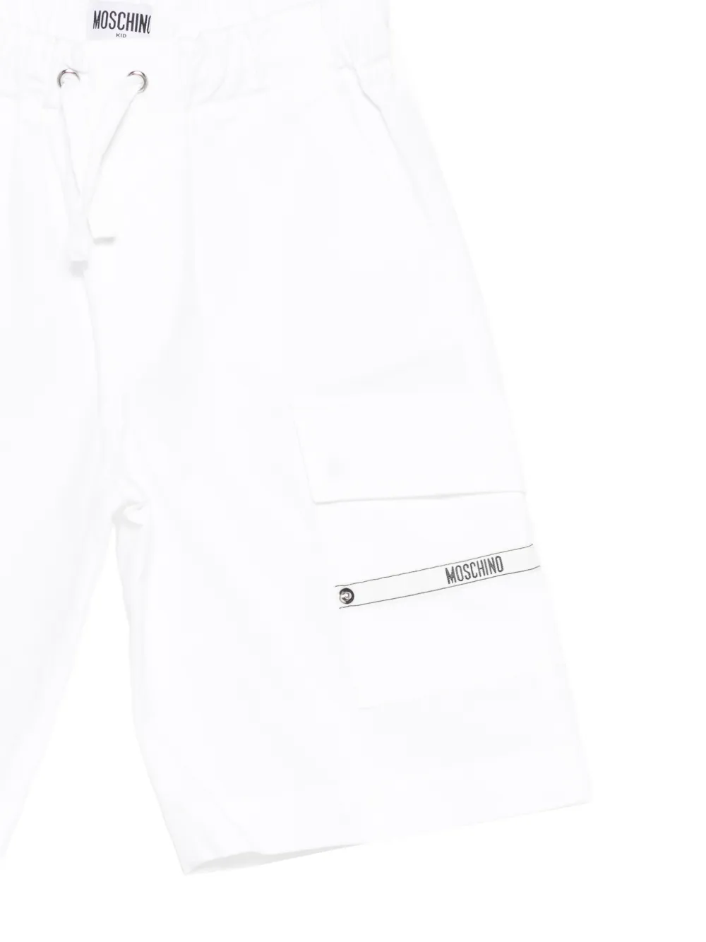  Moschino Kids Drawstring Cargo Shorts - White 