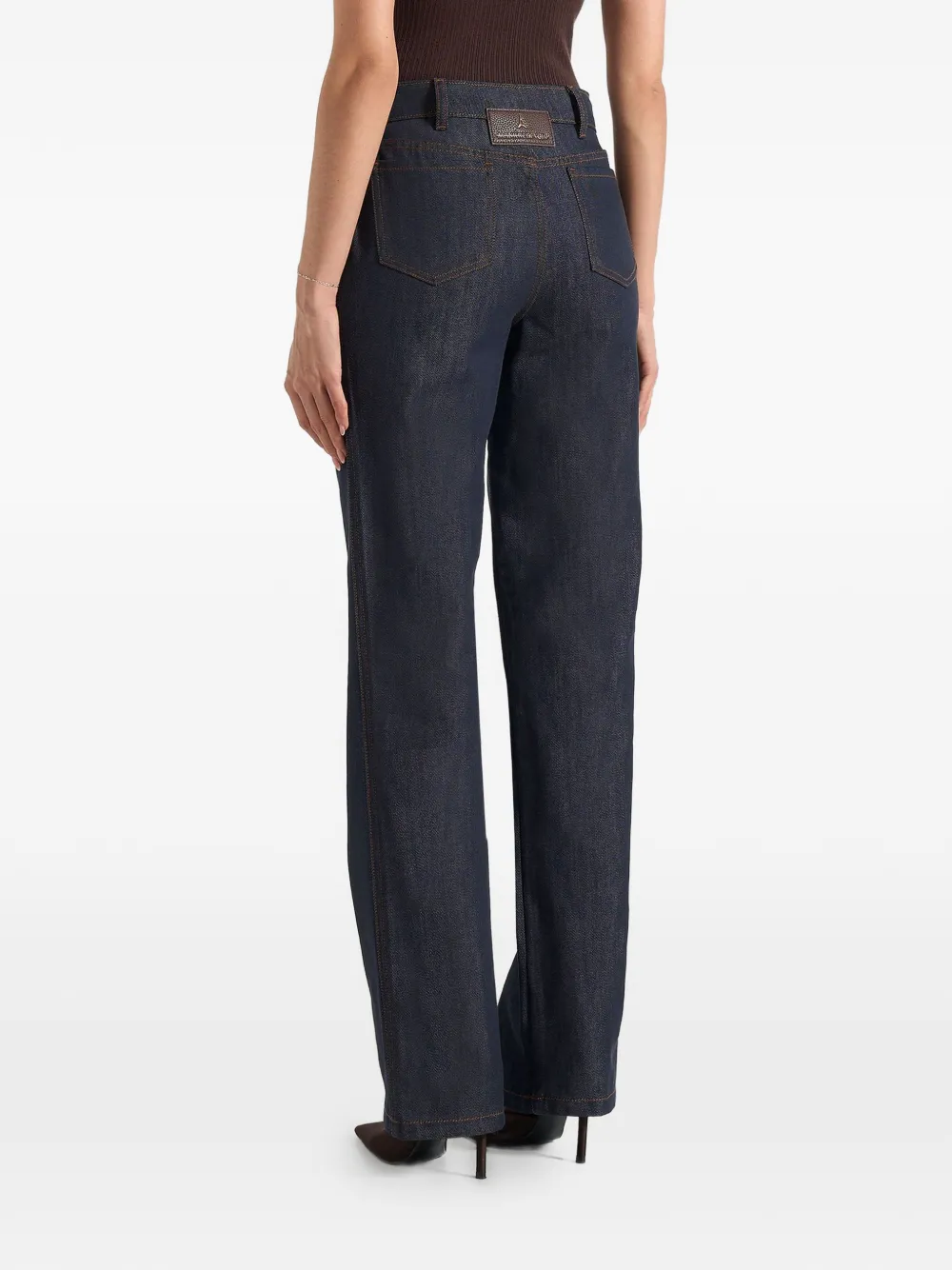 Manière De Voir Florence high waist straight denim jeans indigo Blauw