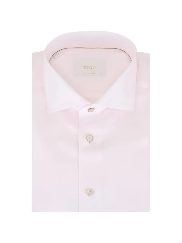 eton dress shirts White Signature Twill Shirt | Classic Fit Slim Floral Dress Shirt -