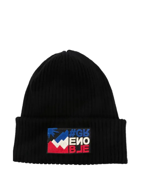 Moncler logo-patch beanie hat