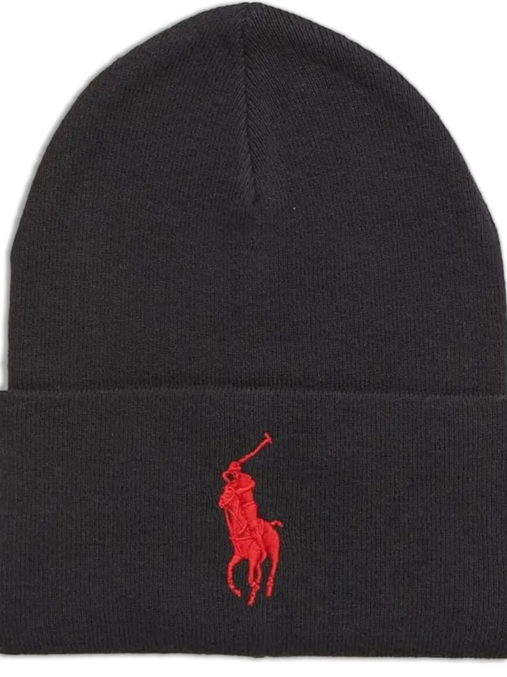 Polo Ralph Lauren Big Pony muts met omgeslagen rand Zwart