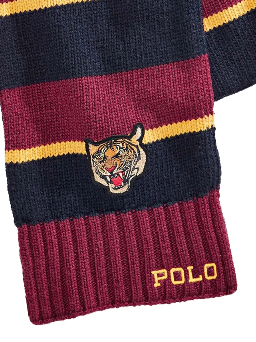 Polo Ralph Lauren Rugby gestreepte sjaal met tijgerdetail Rood