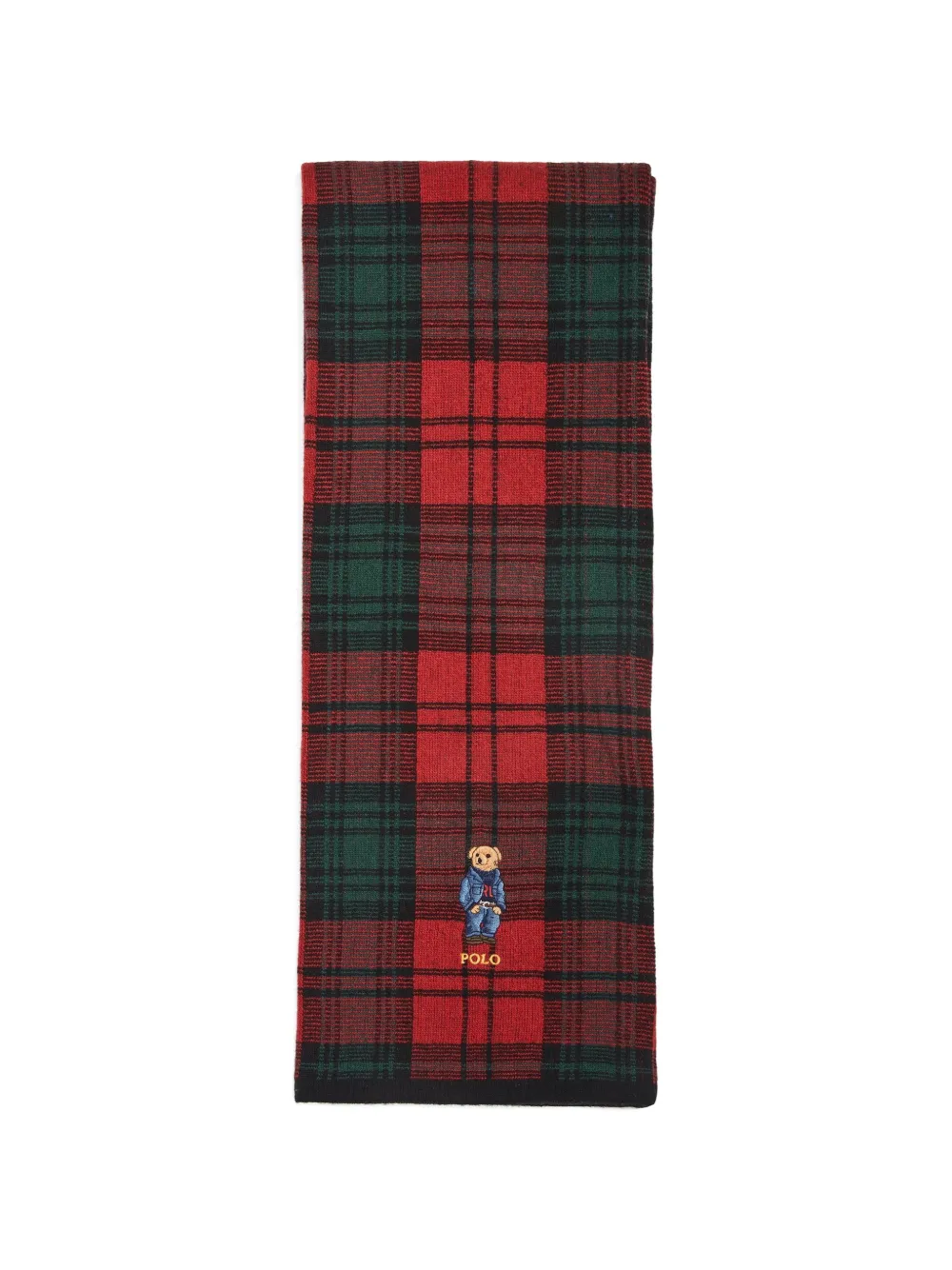 Polo Ralph Lauren plaid Polo Bear scarf - Rot