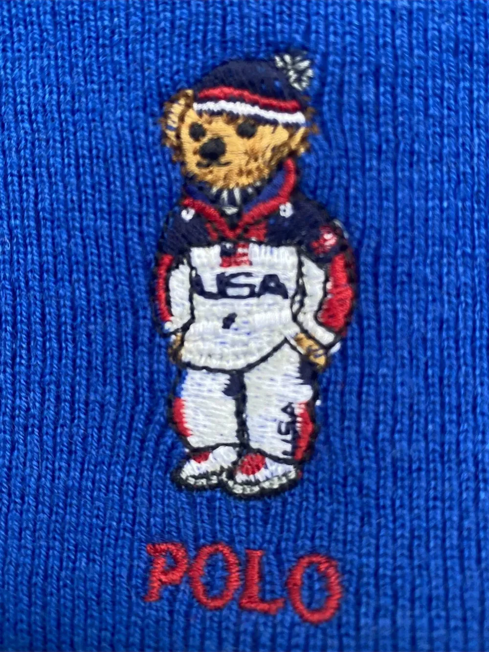 Polo Ralph Lauren 2022 Olympics Polo Bear muts met borduurwerk Blauw