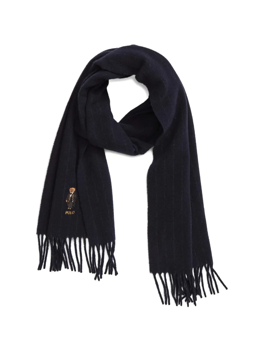 Polo Ralph Lauren Holiday Polo Bear striped scarf - Blu