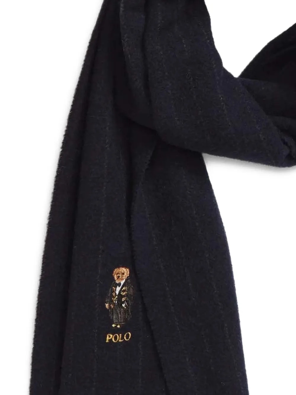 Polo Ralph Lauren Holiday Polo Bear gestreepte sjaal Blauw