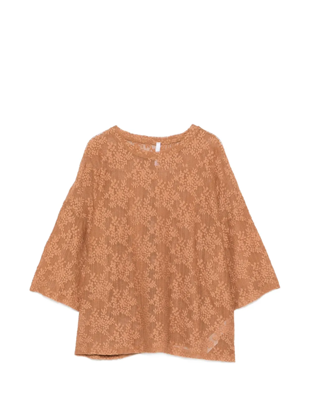 IMPERIAL lace crew-neck top - Nude