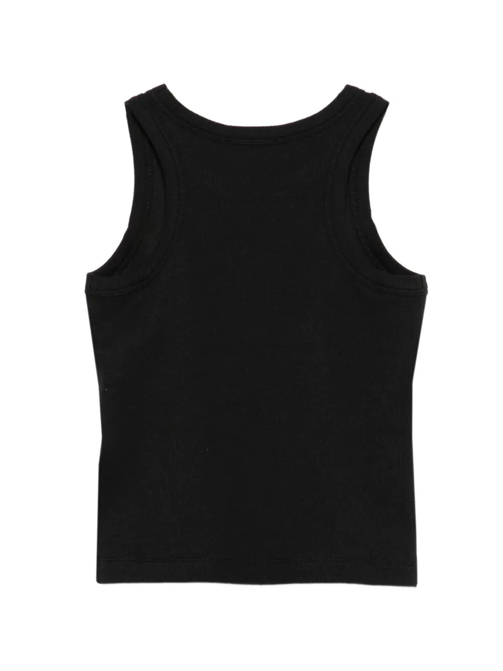 Moschino Kids Geribbelde tanktop met logo Zwart