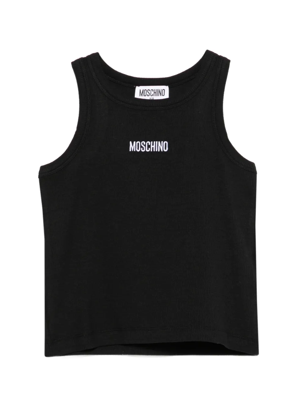 Moschino Kids logo ribbed tank top - Nero