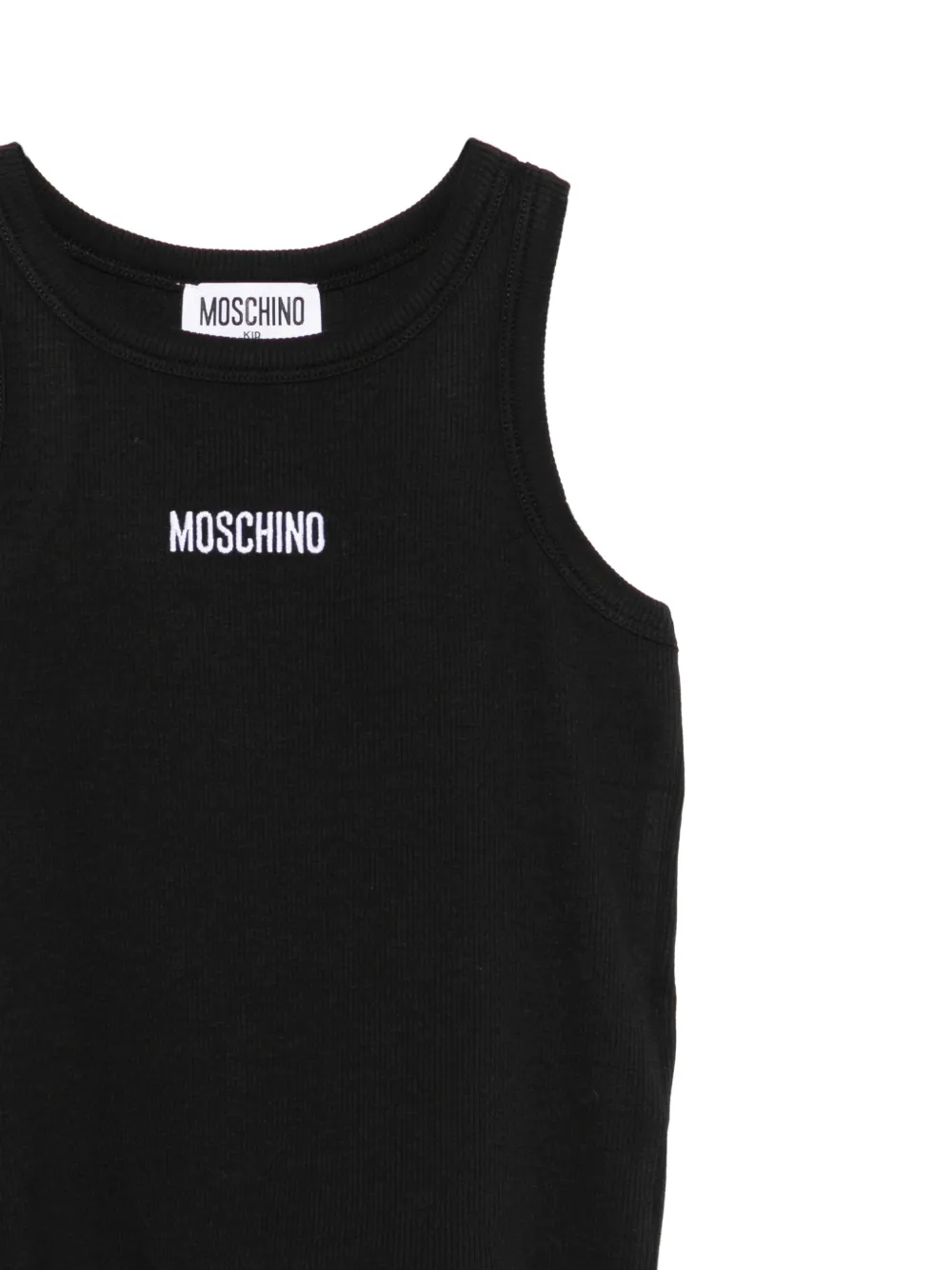 Moschino Kids Geribbelde tanktop met logo Zwart