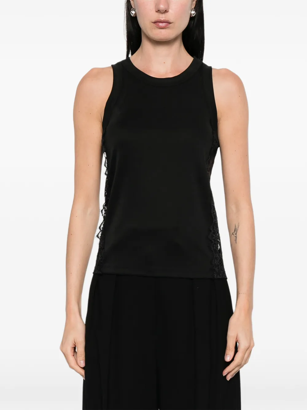  Imperial Lace-insert Tank Top - Black 