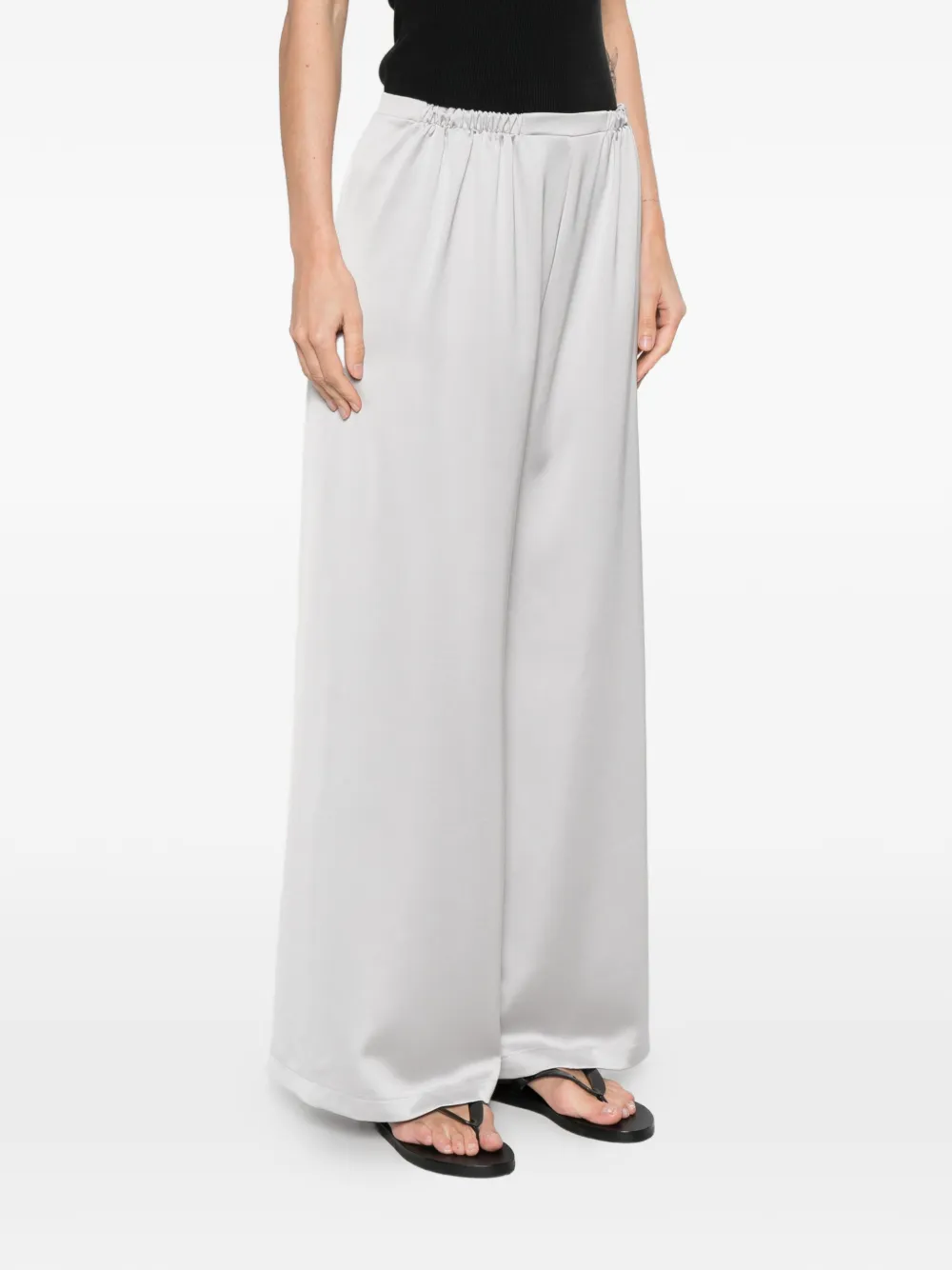  Imperial Elasticated-waistband Palazzo Pants - Grey 
