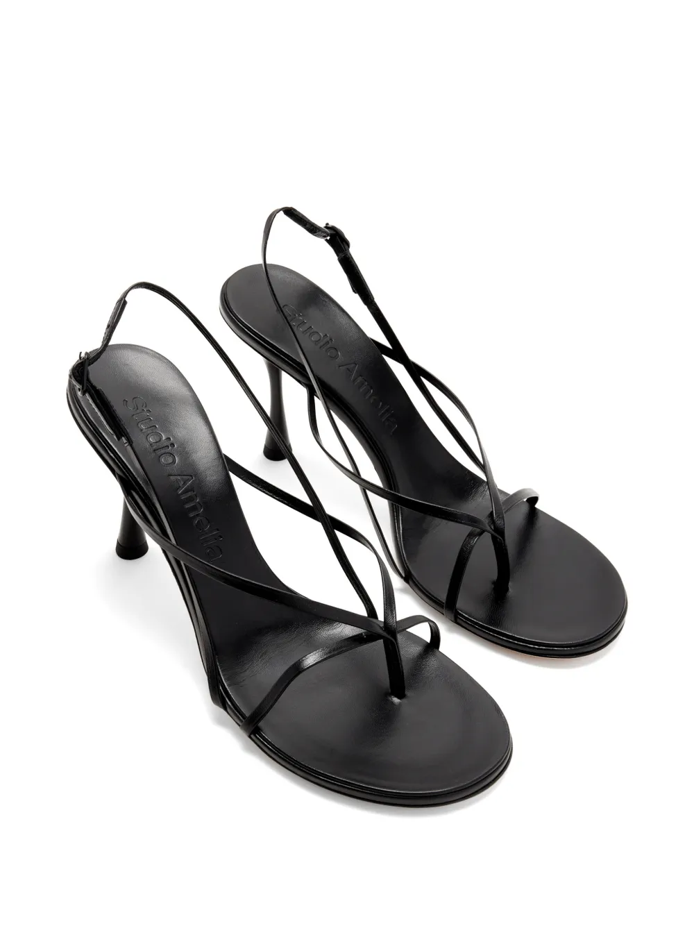 Studio Amelia Wishbone slingback sandalen Zwart
