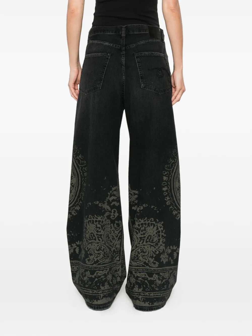 R13 Damon jeans met paisley-print Grijs