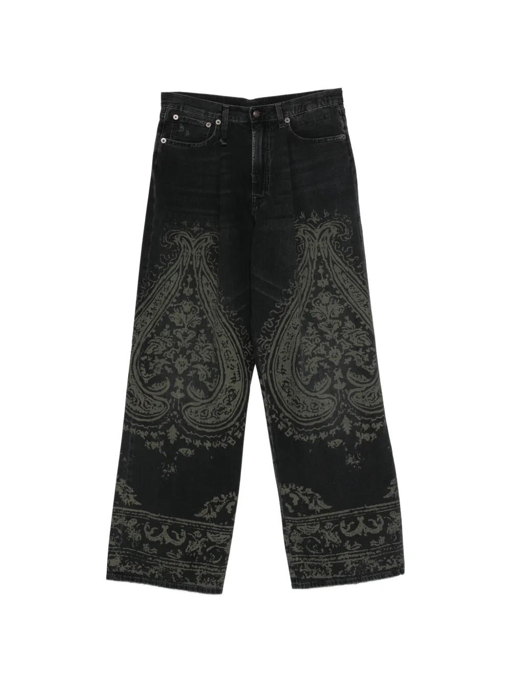 R13 Damon paisley jeans - Grigio