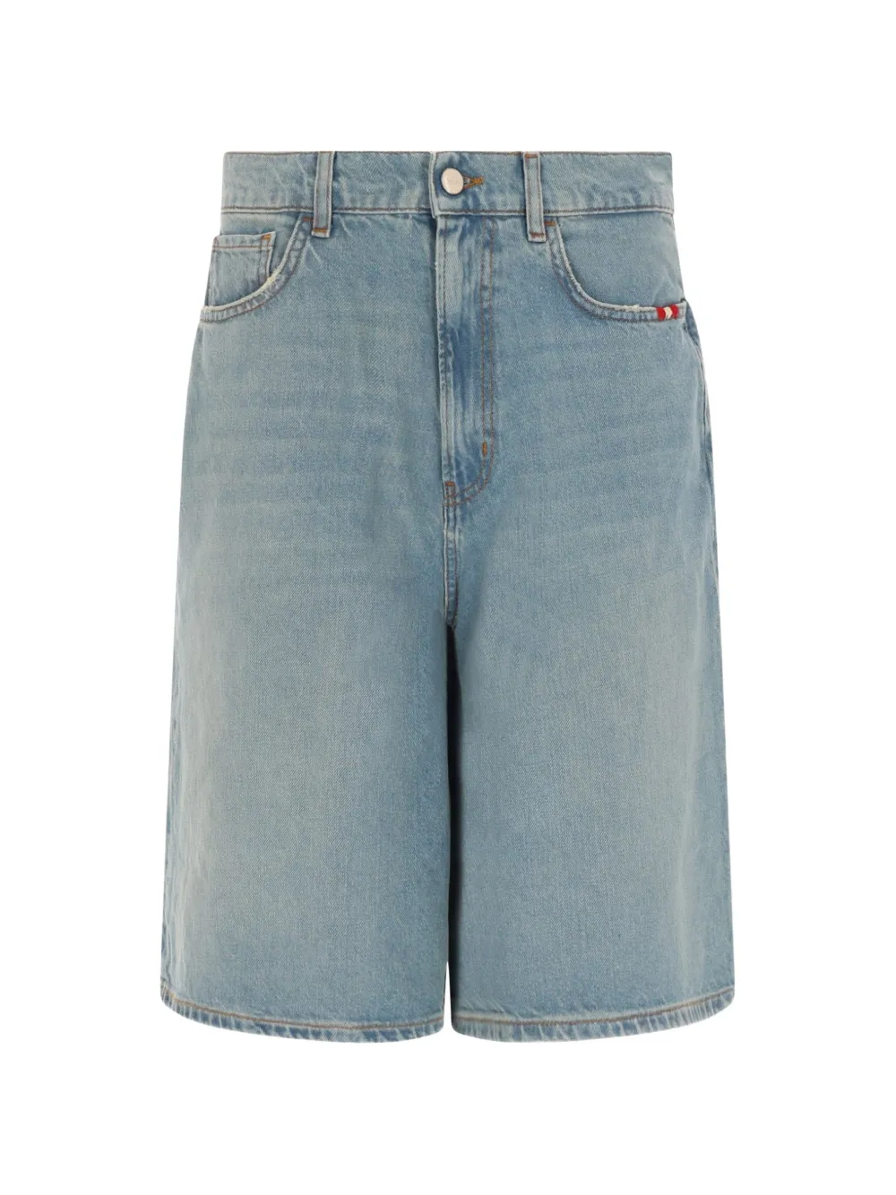 AMISH faded-wash wide-leg shorts - Blu