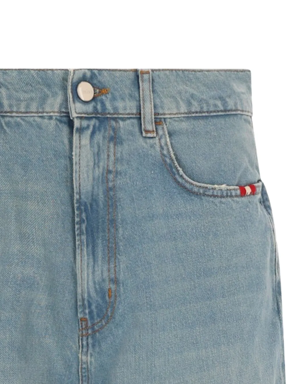 AMISH Shorts met vervaagd effect en wijde pijpen Blauw