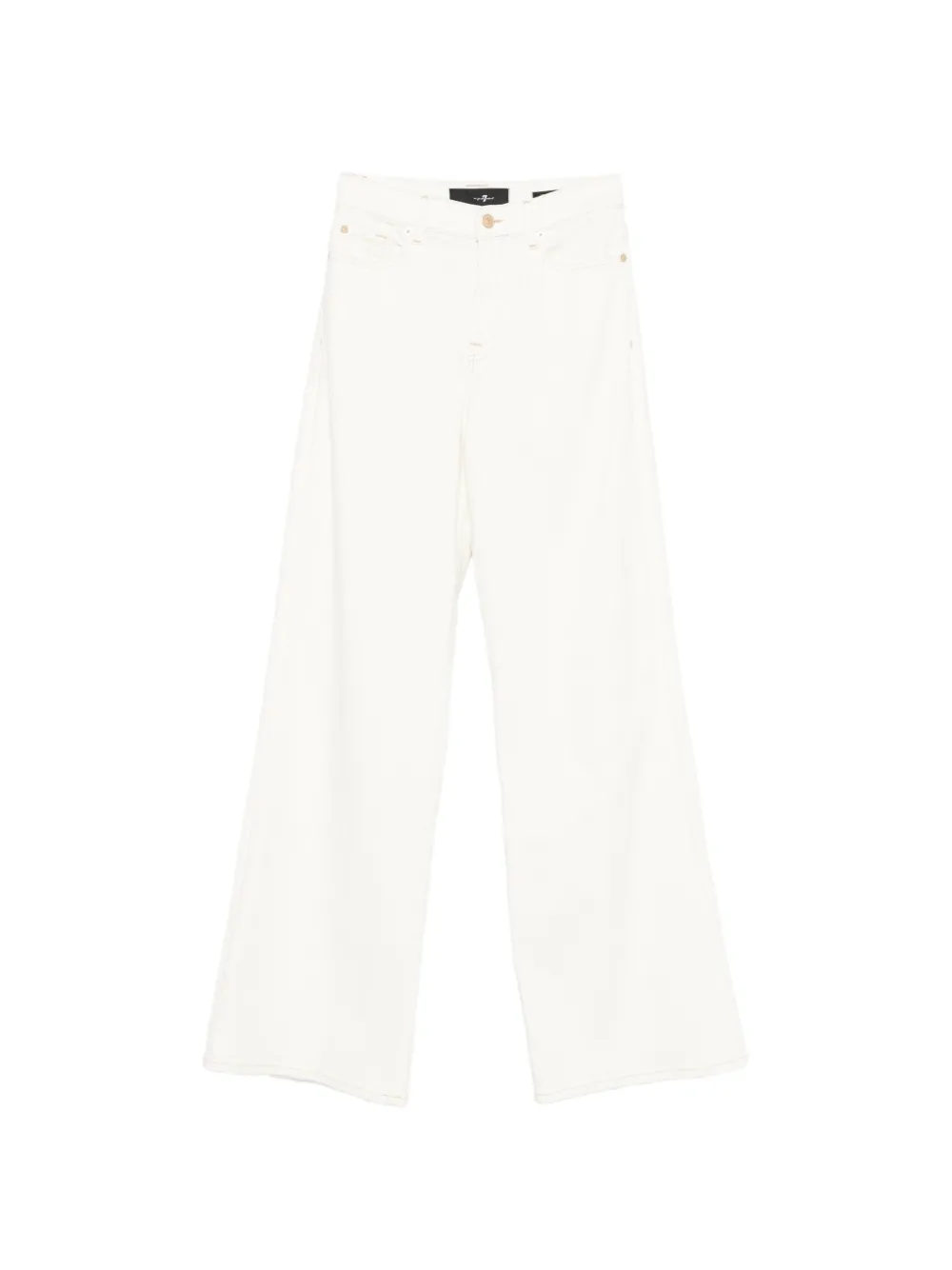 Seven button-fastening wide-leg jeans - Bianco