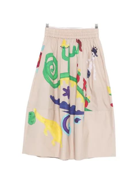 TALKING WALLS Juju Mezcal graphic-print midi skirt