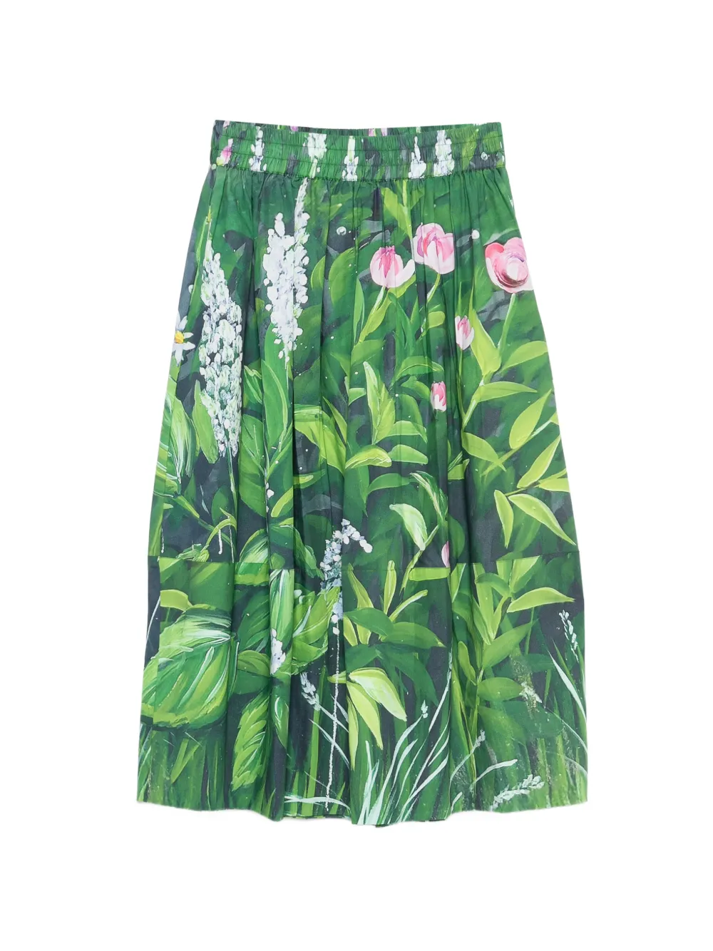 TALKING WALLS Juju Liane floral midi skirt - Verde