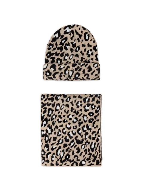 guess kids gorro con estampado de leopardo