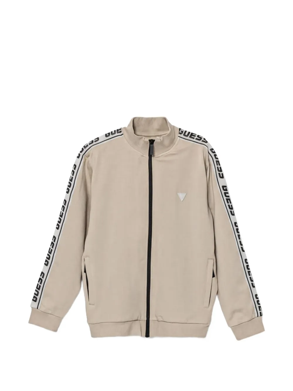 guess kids logo-tape zip sweatshirt - Toni neutri