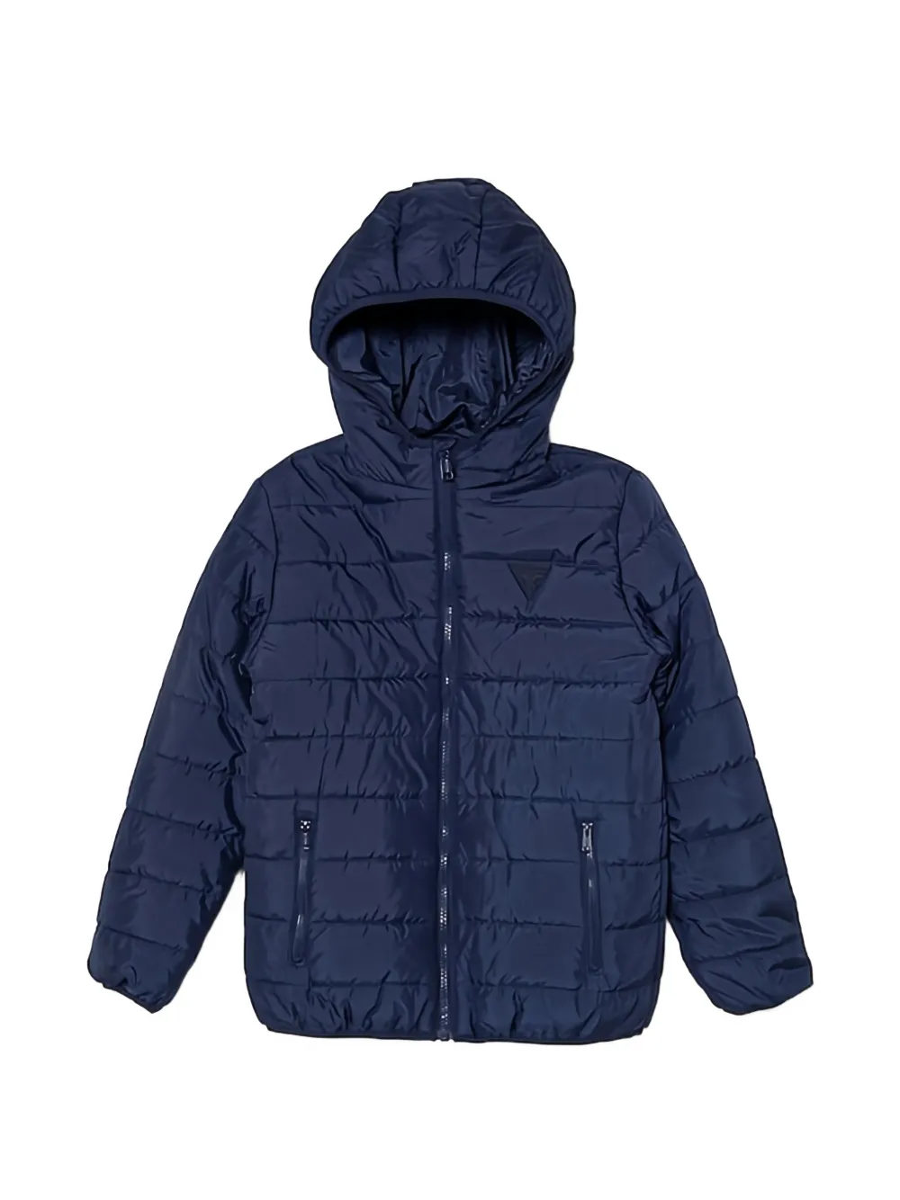 guess kids hooded quilted-pattern jacket - Blu