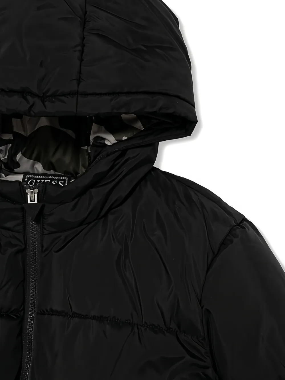 guess kids Gewatteerd jack met capuchon Zwart