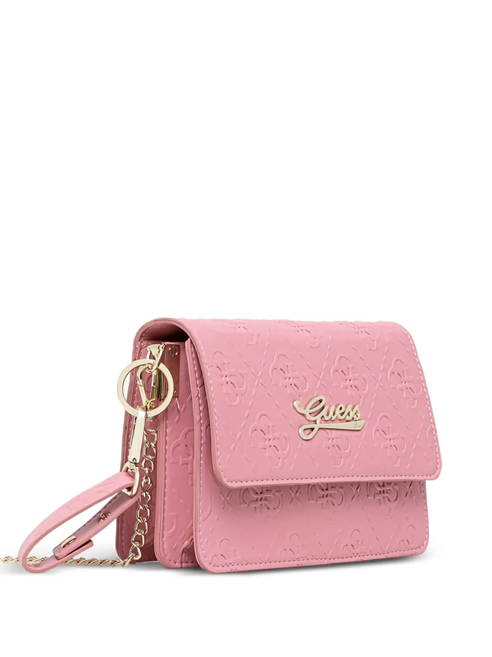 guess kids embossed-logo shoulder bag - Rosa