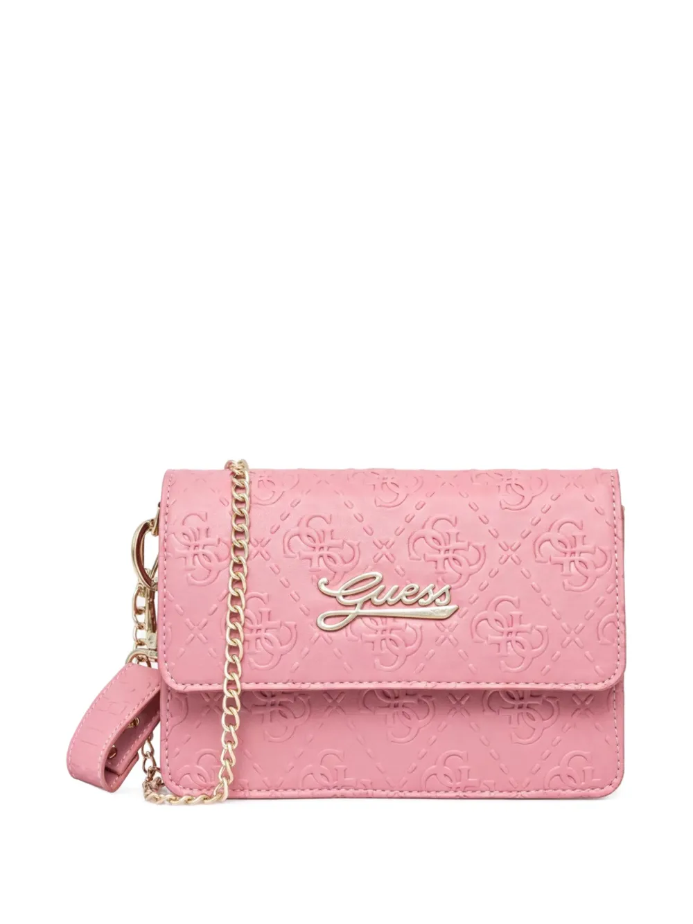 guess kids embossed-logo shoulder bag - Rosa