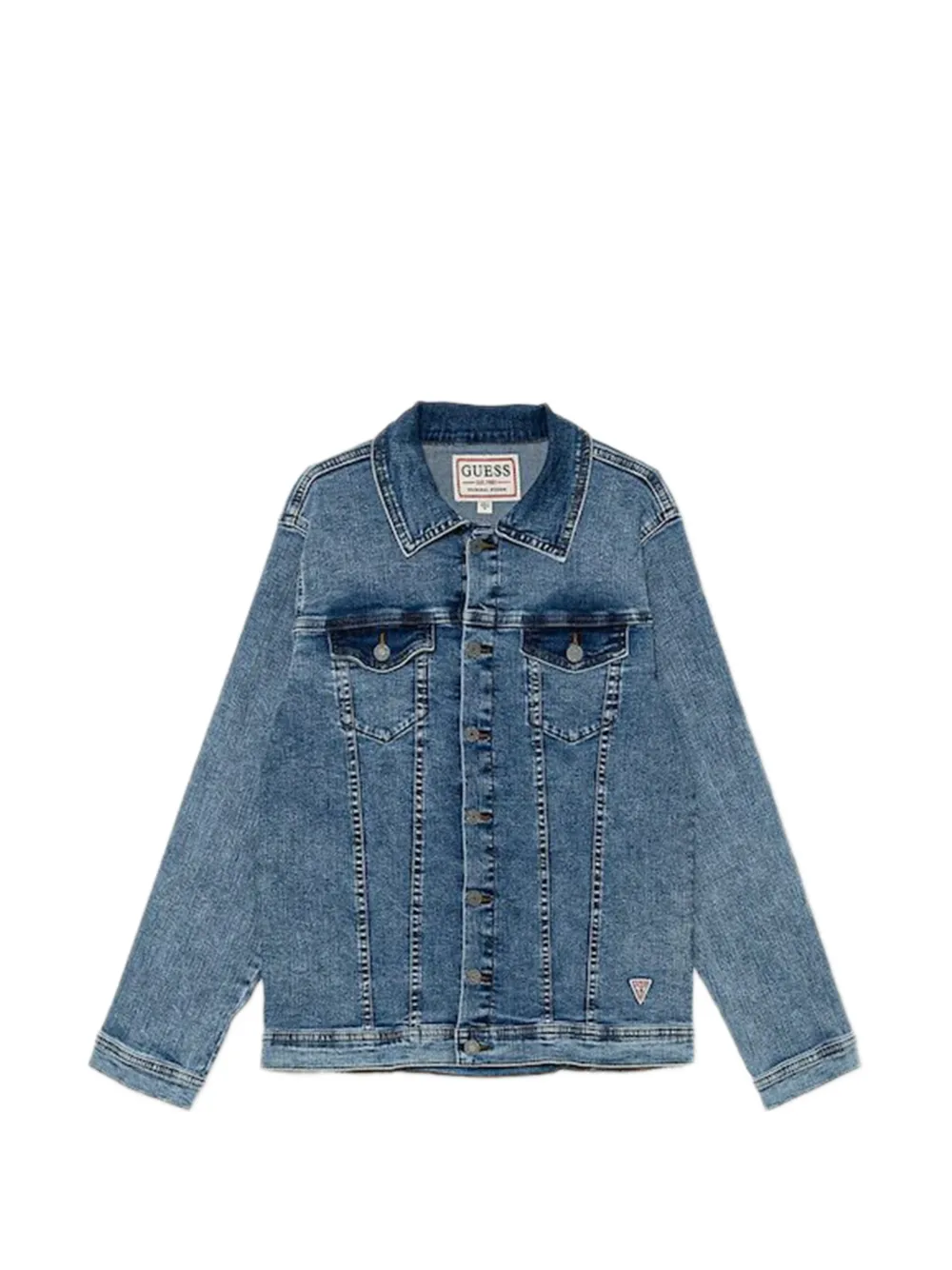 Guess Kids' Buttoned Denim Jacket In Blue
