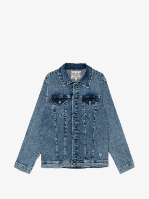 guess kids jeansjacka med knäppning