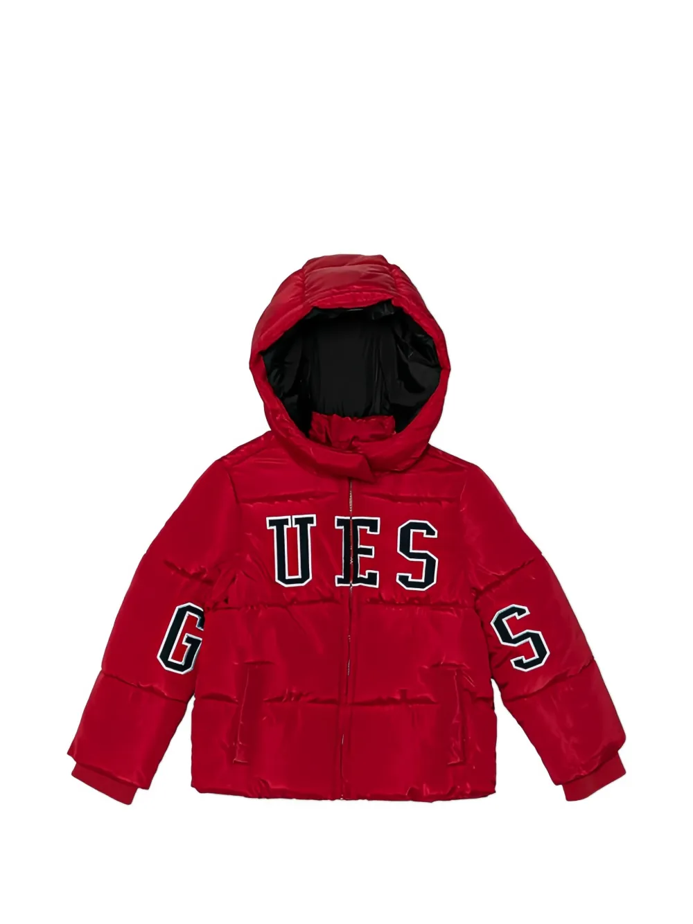 guess kids hooded puff jacket - Rosso