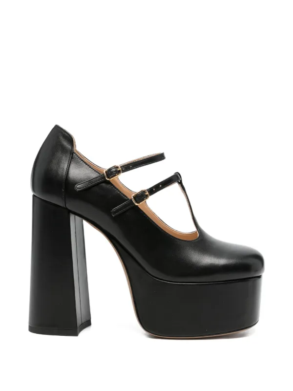 Chloé Leather Platform Pumps in Black