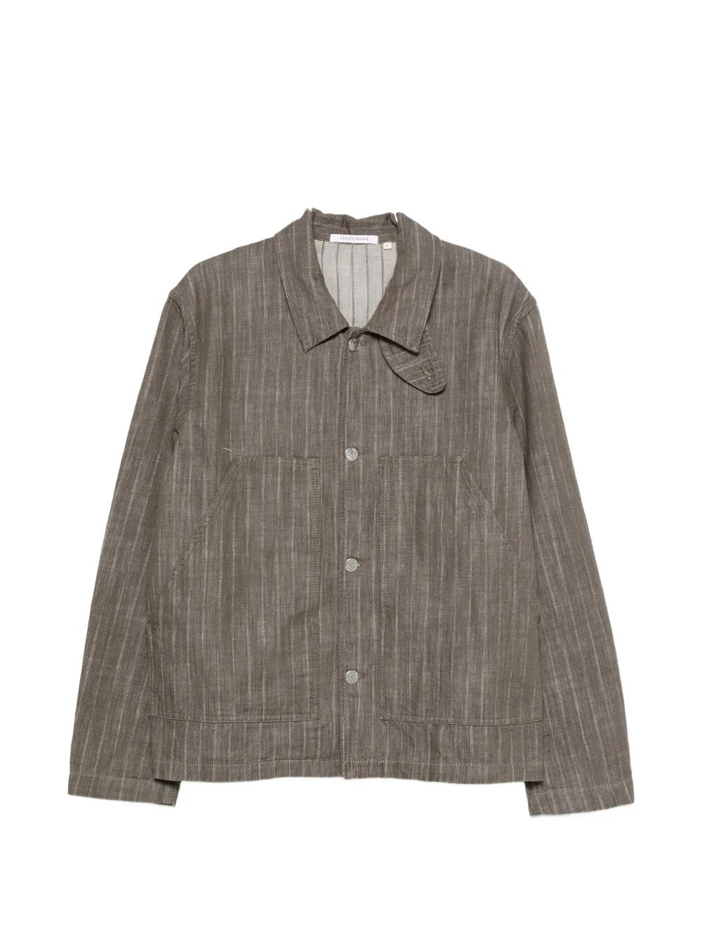 Sunflower Labour stripe-pattern button-up jacket - Verde