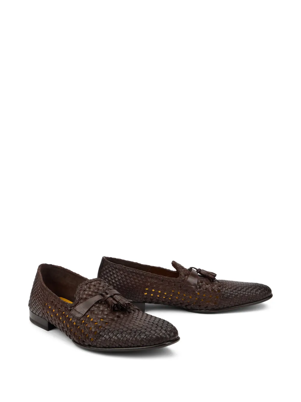 Doucal's woven-leather tassel-detail loafers Bruin