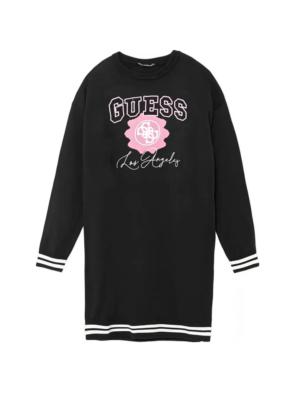 Guess Kids' Striped-trim Mini Dress In Black