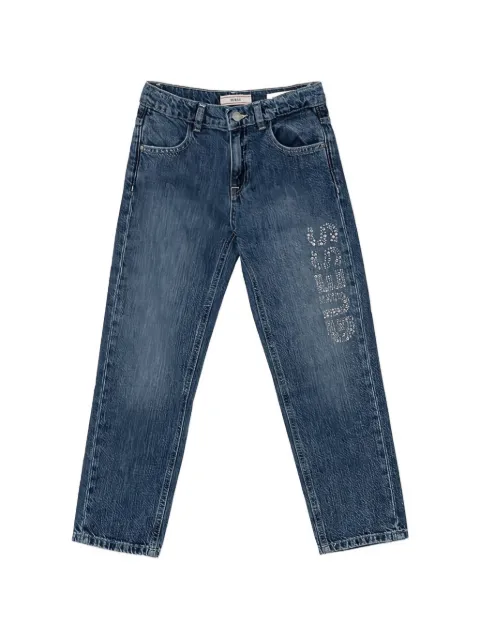 guess kids jeans med lige ben og rhinstenudsmykning