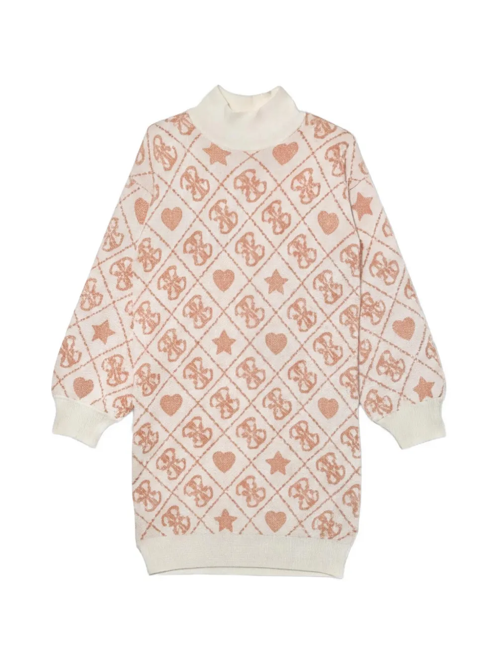 guess kids patterned roll-neck dress - Arancione