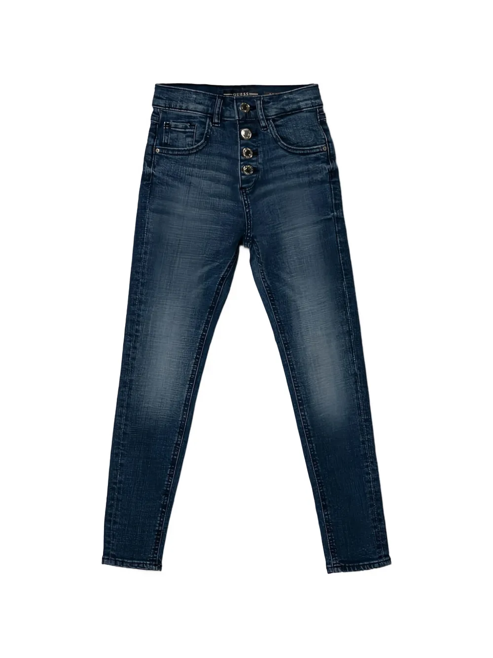 guess kids button-embellishment jeans - Blu